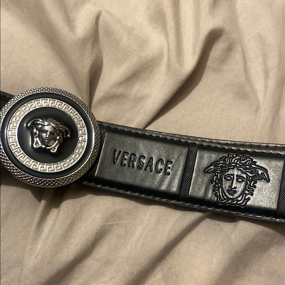 Versace Black Belt Bag with Medusa Emblem